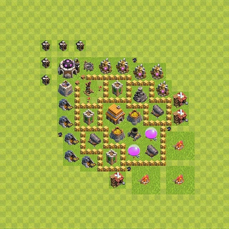 Defense (Trophy) Base TH5 - plan / layout / design - Clash of Clans - (#43) — Défense TH5