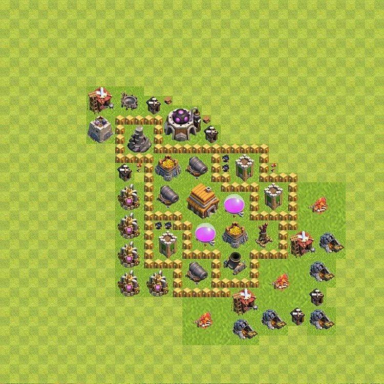 Defense (Trophy) Base TH5 - plan / layout / design - Clash of Clans - (#44) — Защита TH5