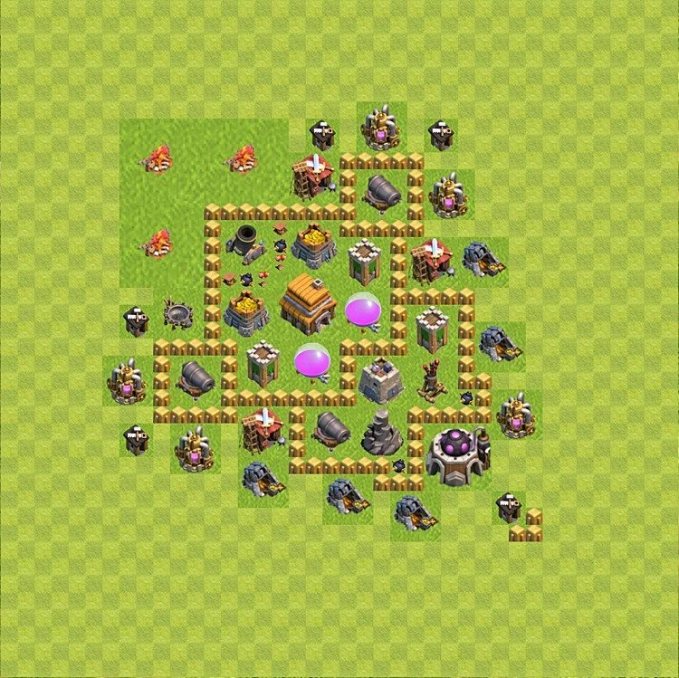Defense (Trophy) Base TH5 - plan / layout / design - Clash of Clans - (#45) — Defense TH5