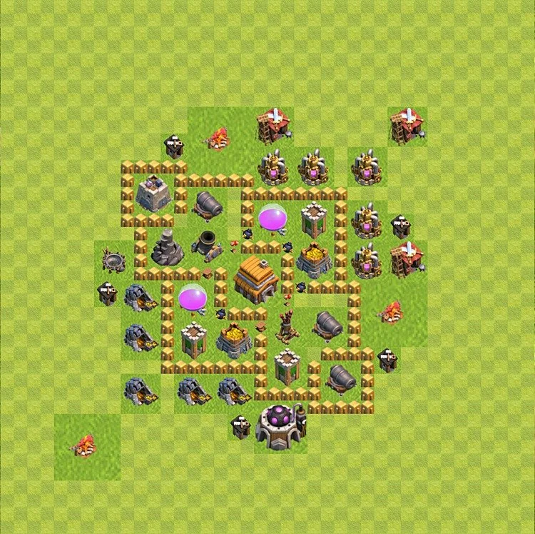 Defense (Trophy) Base TH5 - plan / layout / design - Clash of Clans - (#46) — Verdediging TH5