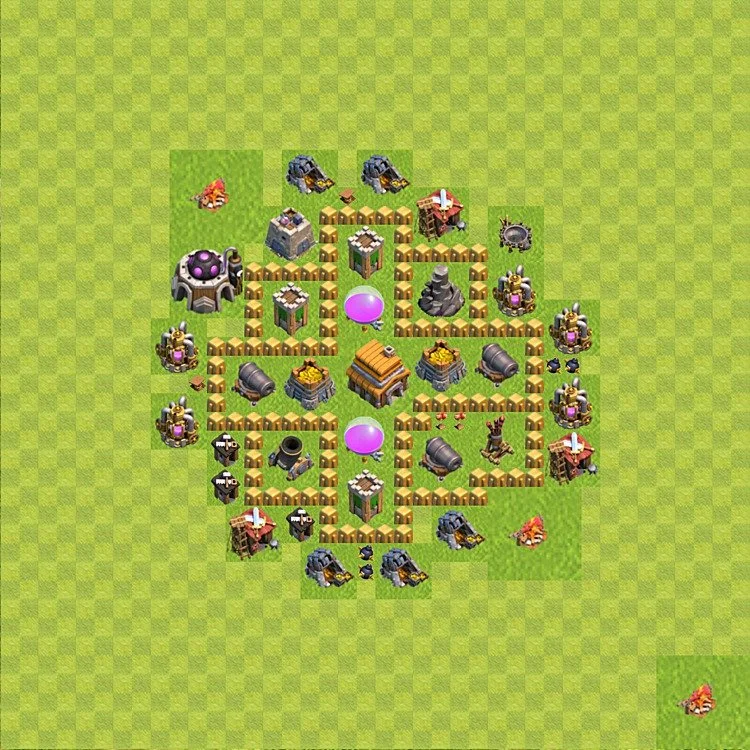 Defense (Trophy) Base TH5 - plan / layout / design - Clash of Clans - (#47) — Защита TH5