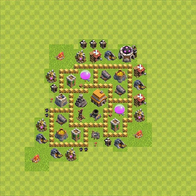 Defense (Trophy) Base TH5 - plan / layout / design - Clash of Clans - (#48) — Obrona TH5