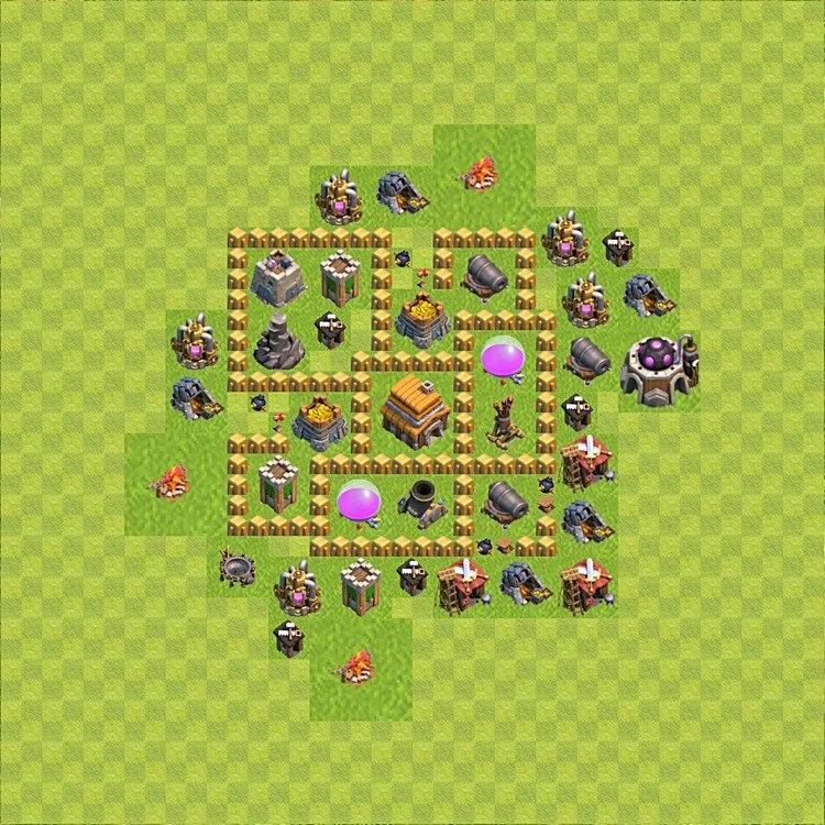 Defense (Trophy) Base TH5 - plan / layout / design - Clash of Clans - (#50) — Défense TH5