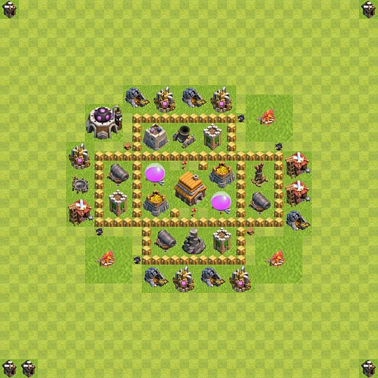 Defense (Trophy) Base TH5 - plan / layout / design - Clash of Clans - (#53) — Захист TH5