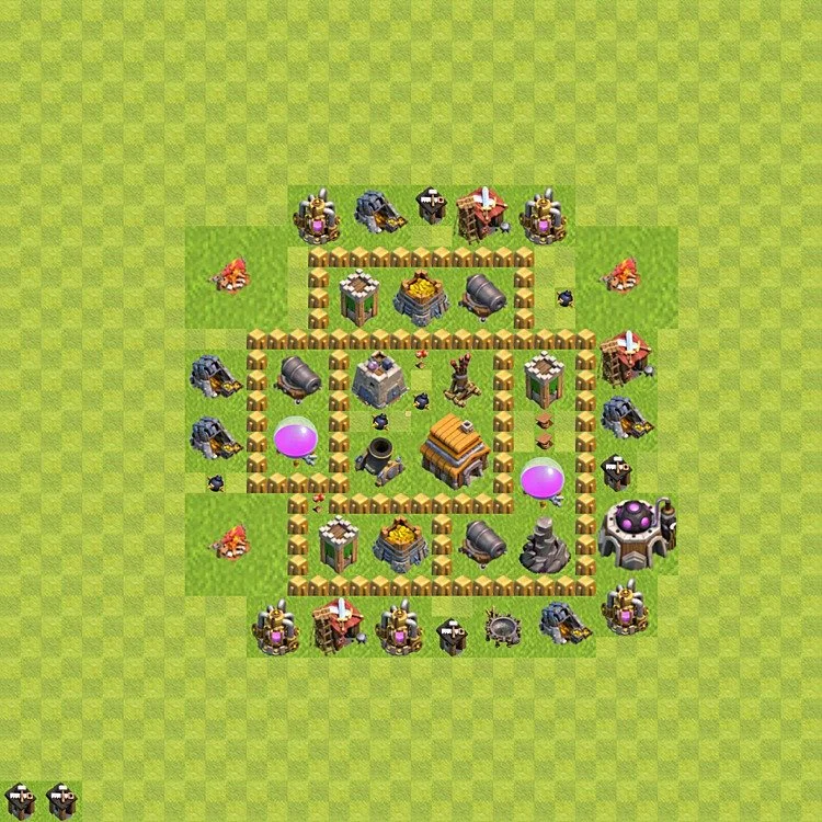 Defense (Trophy) Base TH5 - plan / layout / design - Clash of Clans - (#55) — Difesa TH5