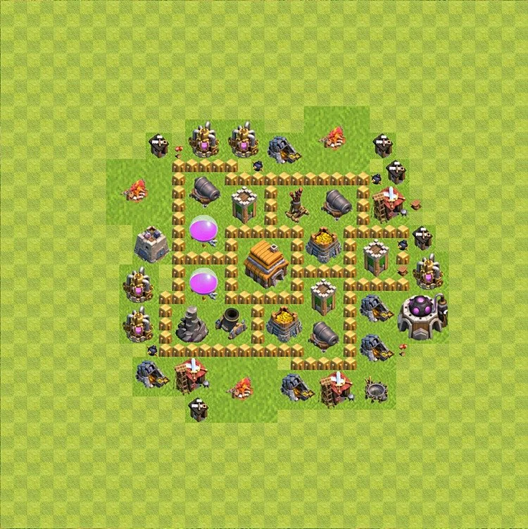Defense (Trophy) Base TH5 - plan / layout / design - Clash of Clans - (#56) — Défense TH5