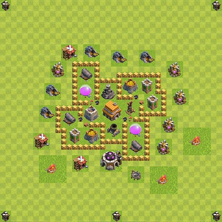 Defense (Trophy) Base TH5 - plan / layout / design - Clash of Clans - (#57) — Захист TH5