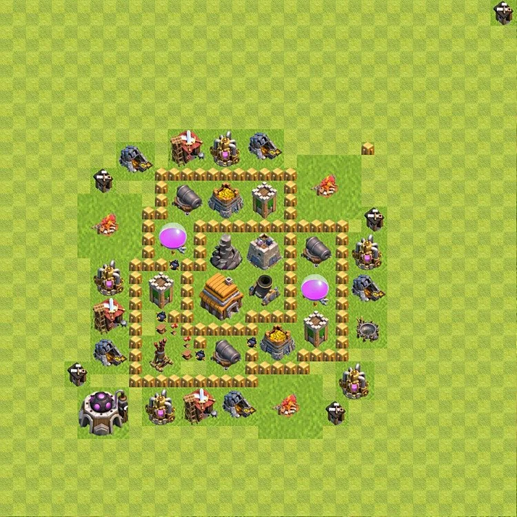 Defense (Trophy) Base TH5 - plan / layout / design - Clash of Clans - (#58) — Захист TH5