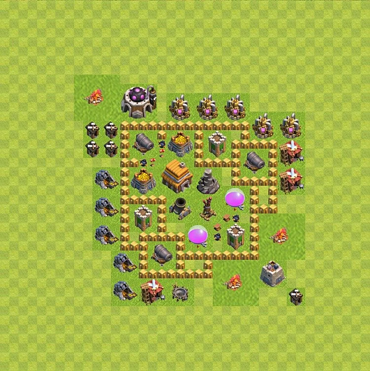 Defense (Trophy) Base TH5 - plan / layout / design - Clash of Clans - (#59) — Défense TH5