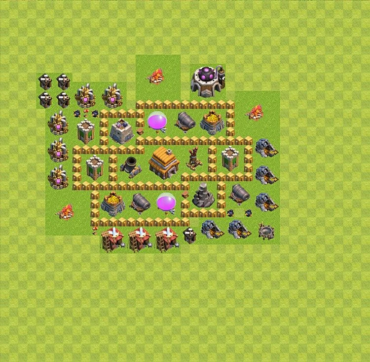 Defense (Trophy) Base TH5 - plan / layout / design - Clash of Clans - (#6)