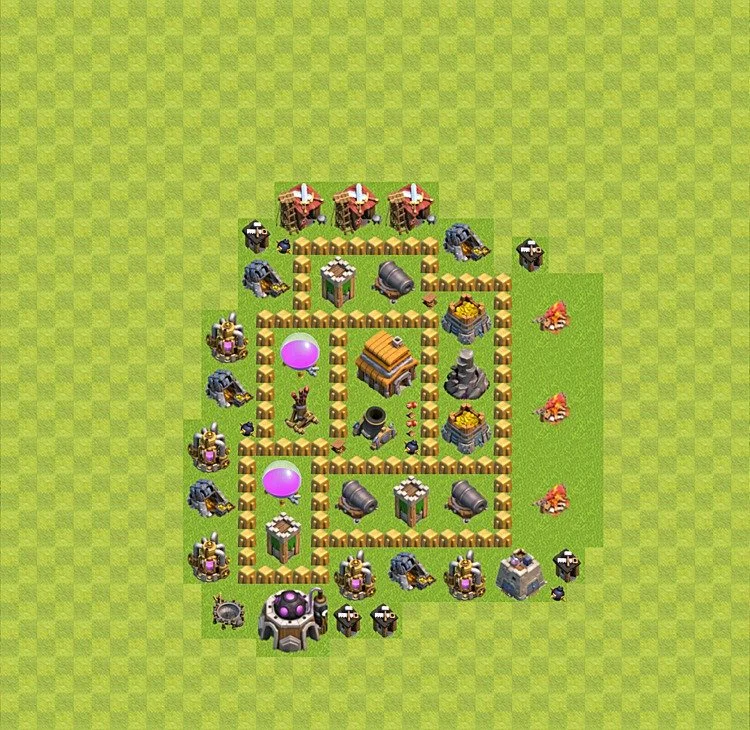 Defense (Trophy) Base TH5 - plan / layout / design - Clash of Clans - (#7)