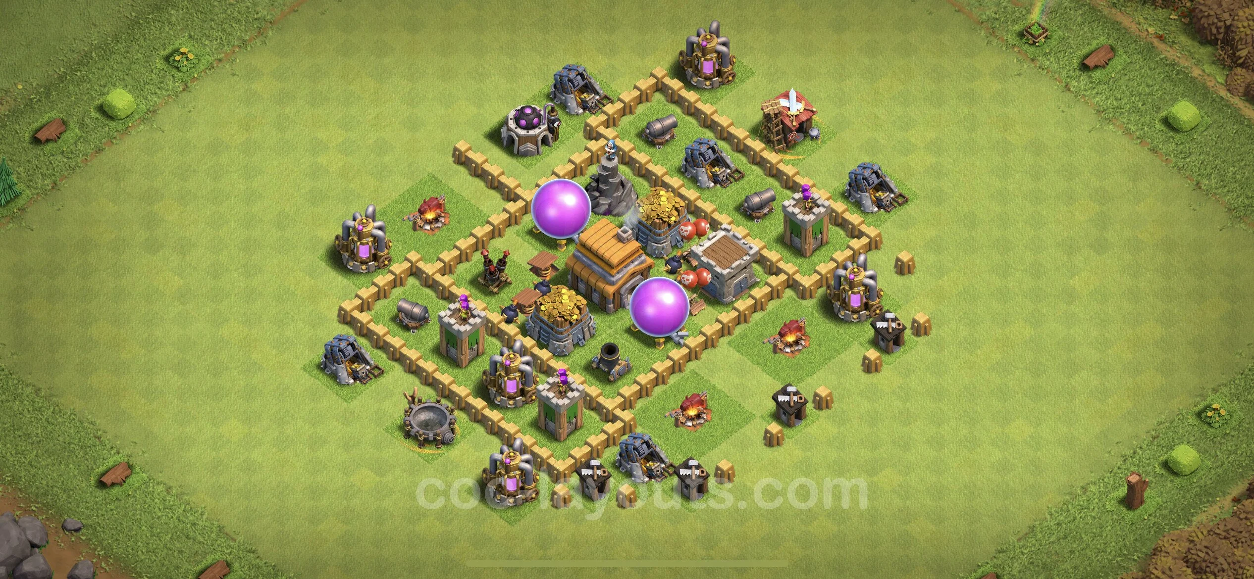 Farming Base TH5 Max Levels with Link, Hybrid - plan / layout / design - Clash of Clans - (#106) — Farm TH5