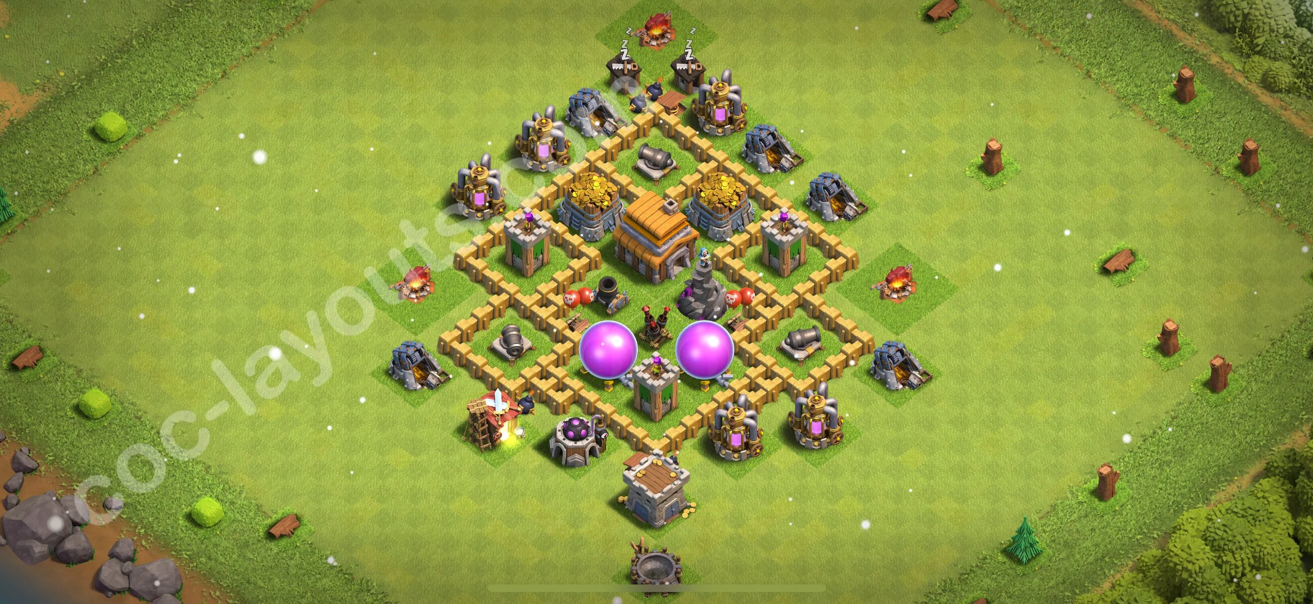 Farming Base TH5 Max Levels with Link, Anti Air, Hybrid - plan / layout / design - Clash of Clans 2026 - (#107) — फ़ार्मिंग TH5