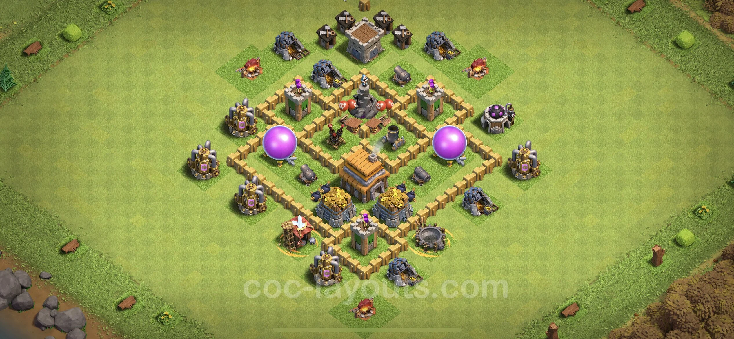 Farming Base TH5 Max Levels with Link, Hybrid - plan / layout / design - Clash of Clans - (#108) — Фарм TH5