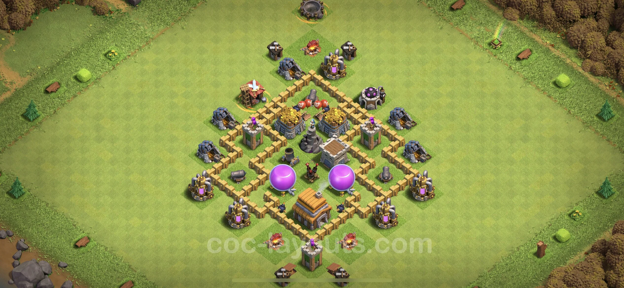 Farming Base TH5 Max Levels with Link - plan / layout / design - Clash of Clans - (#110) — Farm TH5