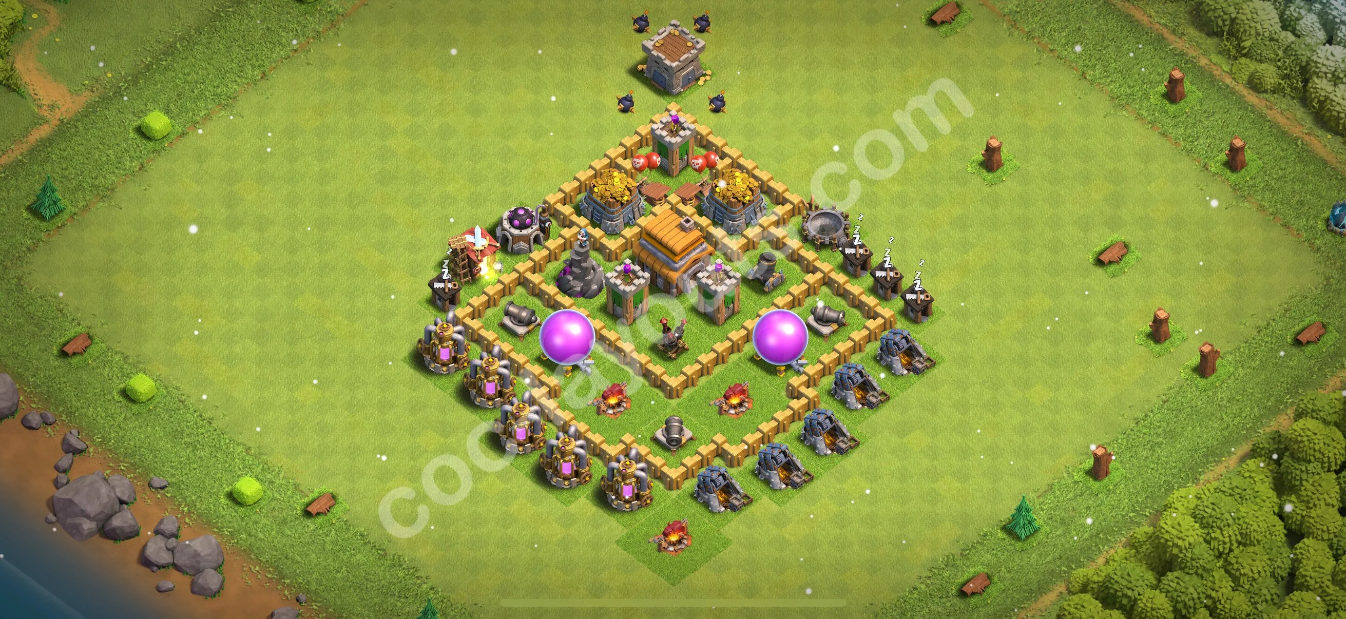 Farming Base TH5 with Link, Anti Everything, Hybrid - plan / layout / design - Clash of Clans 2026 - (#115) — Farm TH5