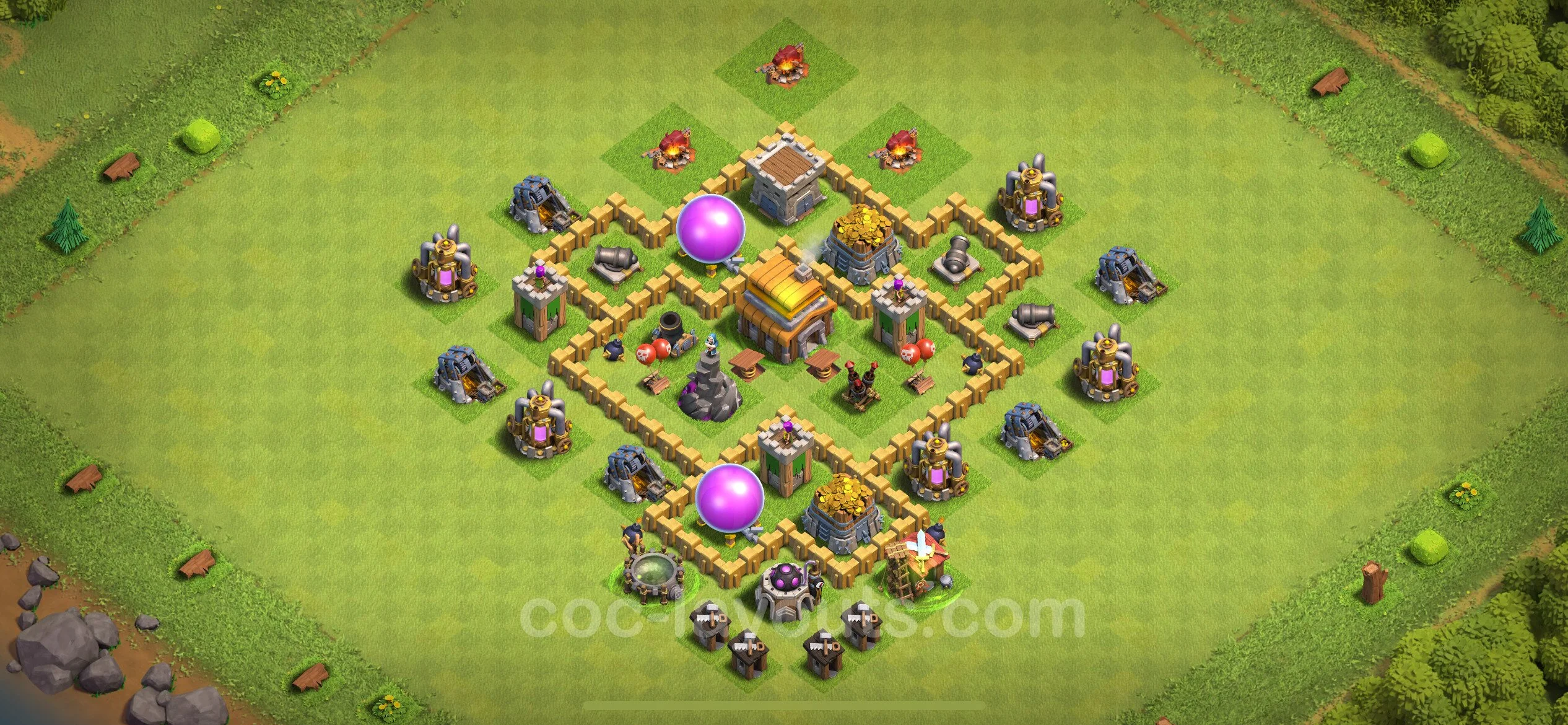 Farming Base TH5 with Link, Anti 3 Stars, Hybrid - plan / layout / design - Clash of Clans - (#117) — Фарм TH5