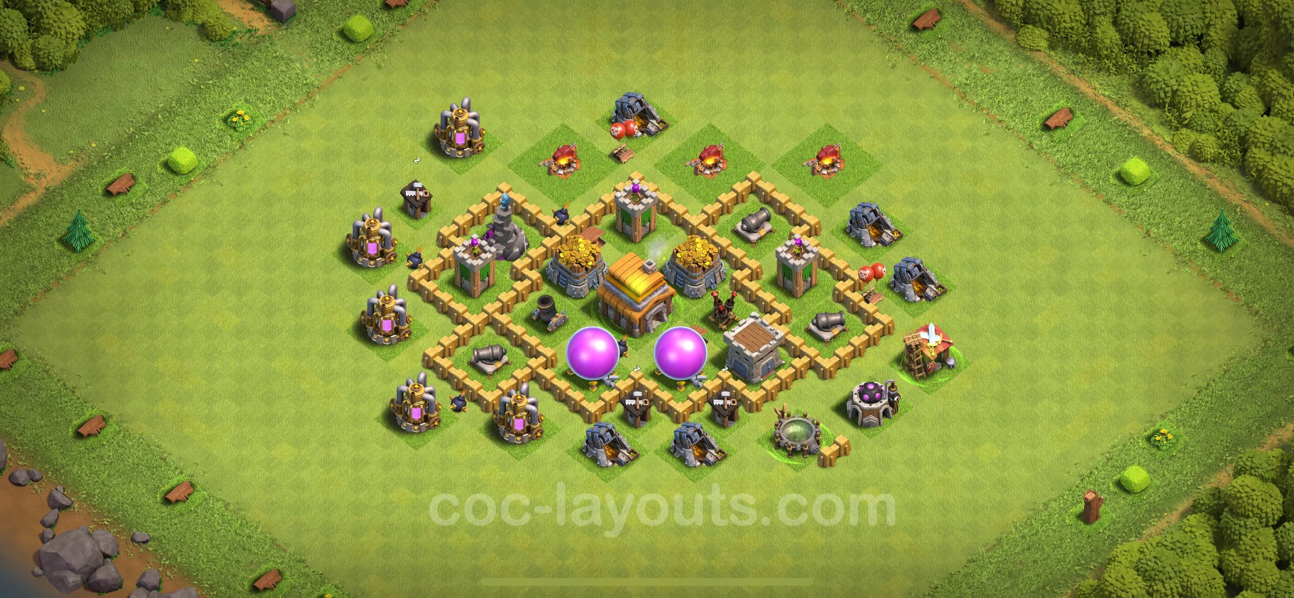 Farming Base TH5 with Link, Anti 3 Stars - plan / layout / design - Clash of Clans - (#118) — Farm TH5