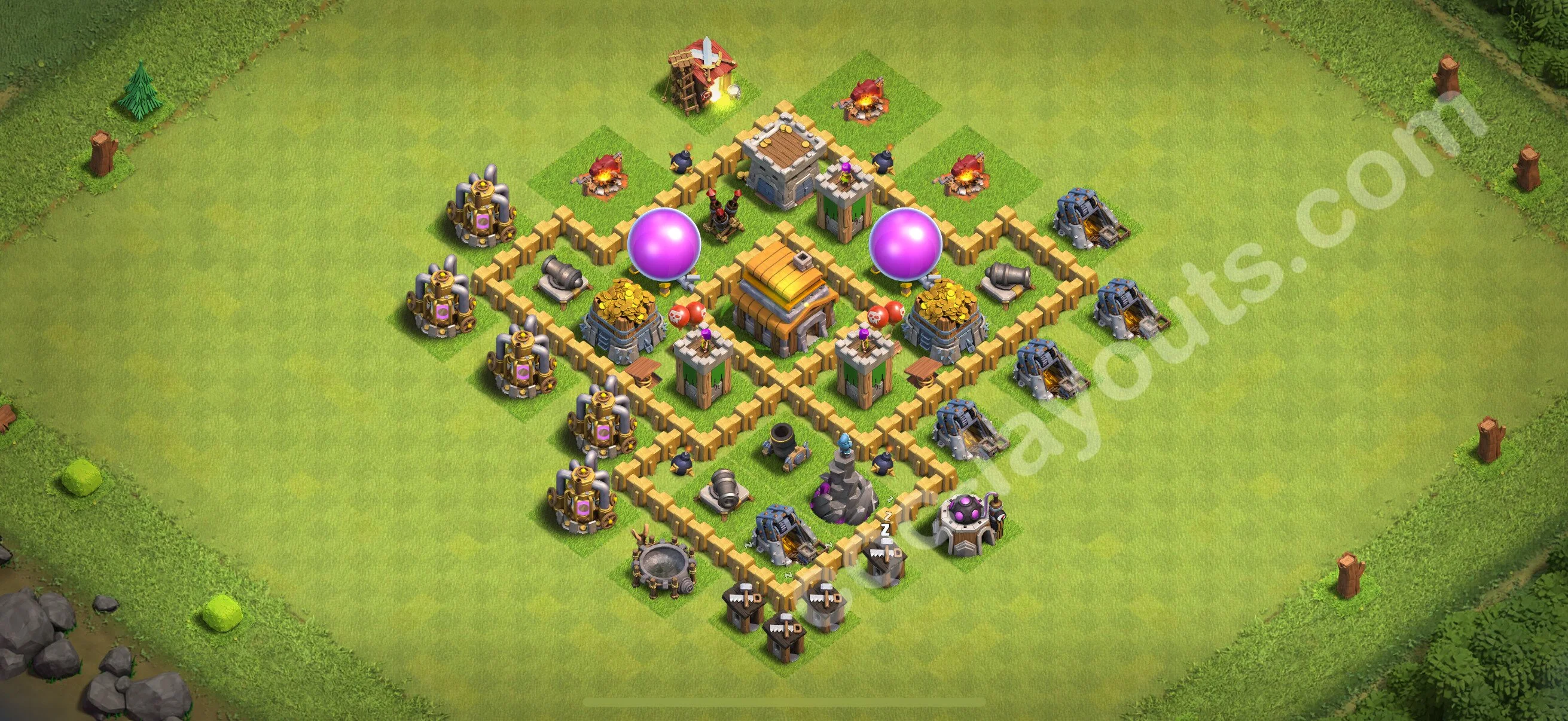 Farming Base TH5 with Link, Anti Air, Hybrid - plan / layout / design - Clash of Clans 2026 - (#120) — Фарм TH5