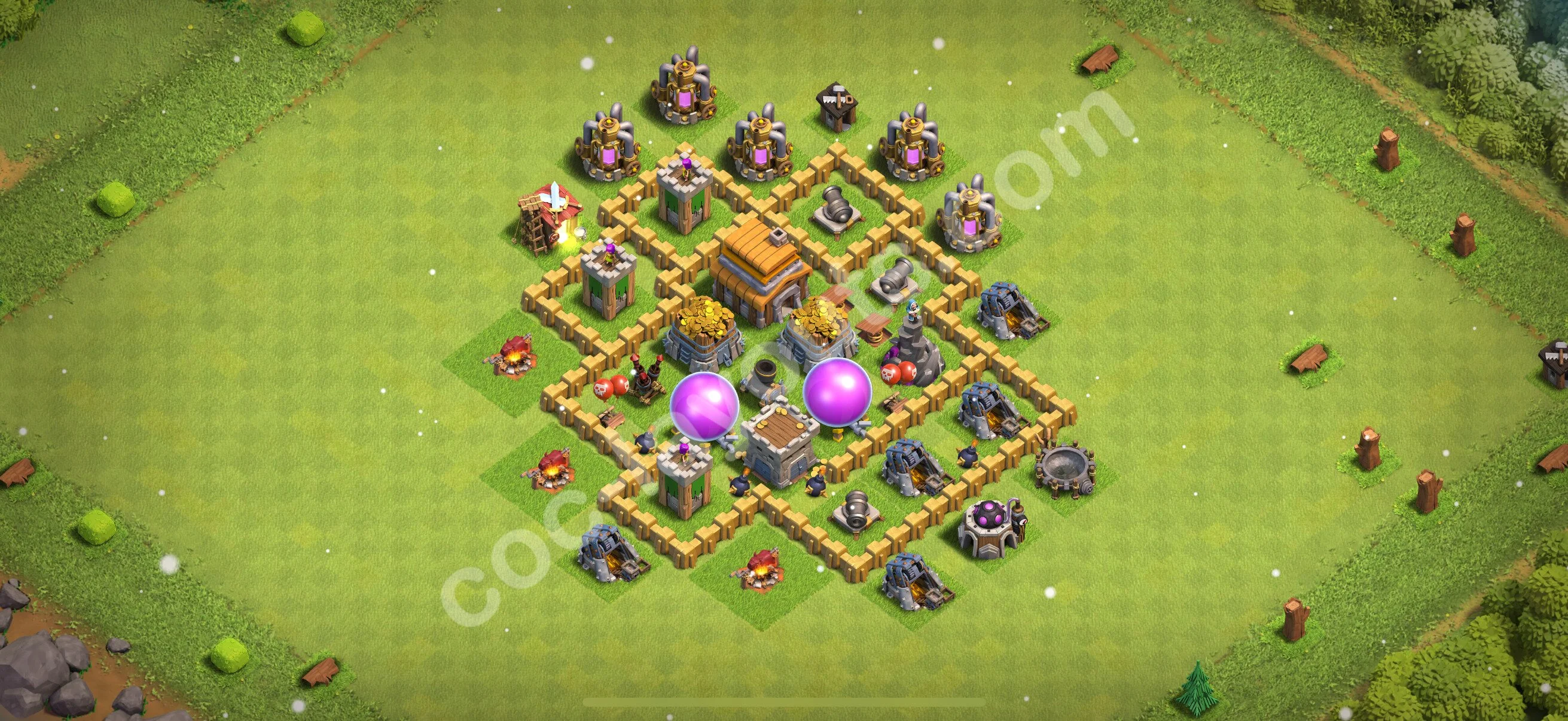 Farming Base TH5 Max Levels with Link, Hybrid - plan / layout / design - Clash of Clans 2026 - (#121) — Farm TH5