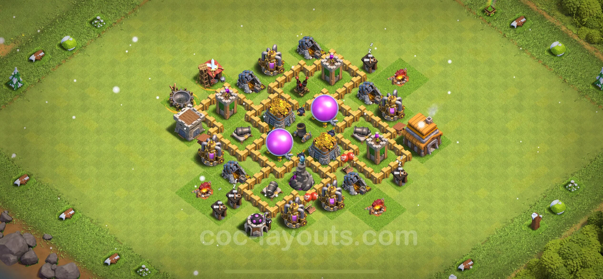 Farming Base TH5 with Link - plan / layout / design - Clash of Clans - (#43) — Farm TH5