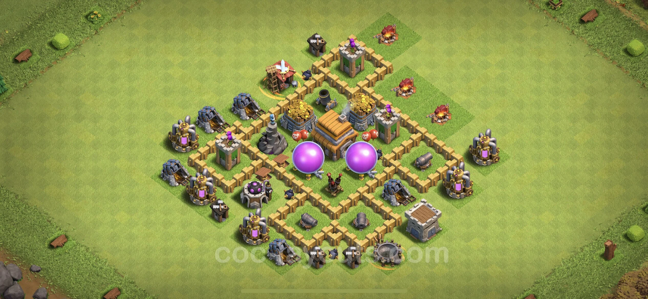 Farming Base TH5 with Link, Anti Everything - plan / layout / design - Clash of Clans - (#47) — Farm TH5