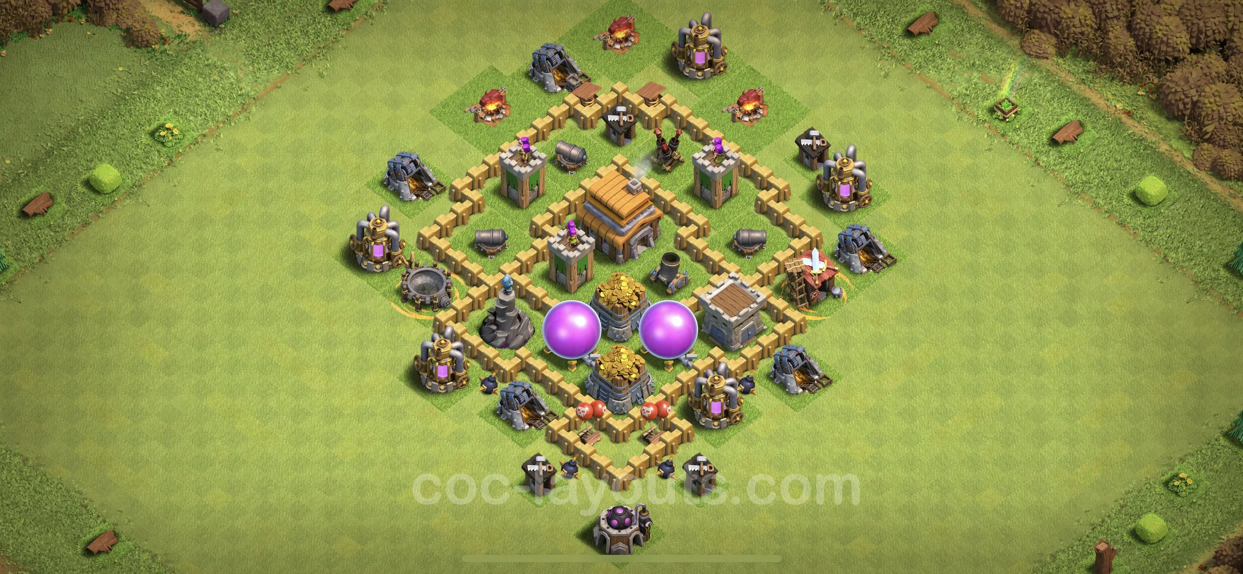Farming Base TH5 Max Levels with Link, Anti Everything, Hybrid - plan / layout / design - Clash of Clans - (#52) — Фарм TH5