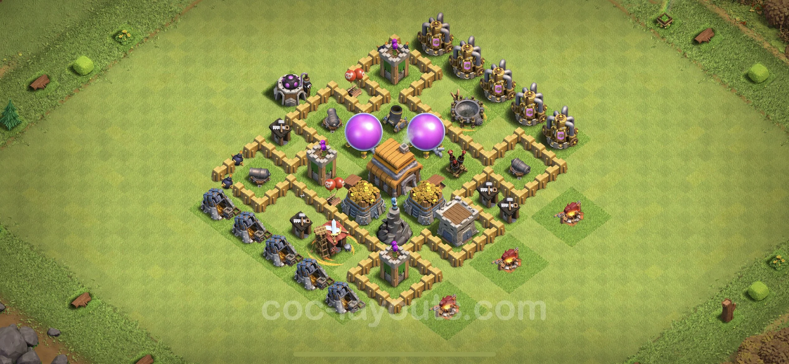 Farming Base TH5 Max Levels with Link, Anti 3 Stars, Hybrid - plan / layout / design - Clash of Clans - (#54) — Çiftlik TH5