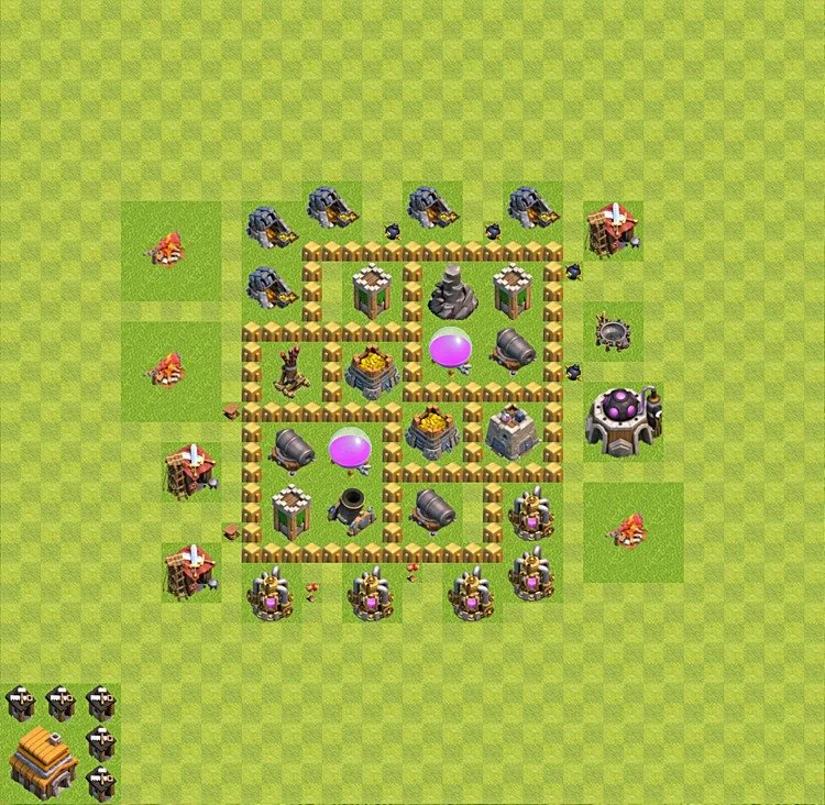 Farming Base TH5 - plan / layout / design - Clash of Clans - (#26) — Фарм TH5