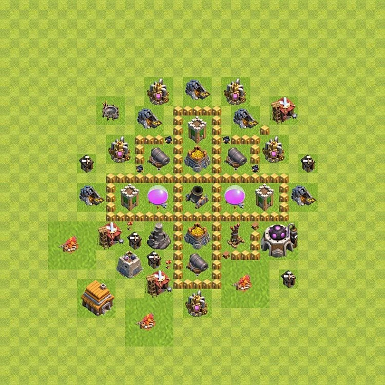 Farming Base TH5 - plan / layout / design - Clash of Clans - (#42) — Фарм TH5