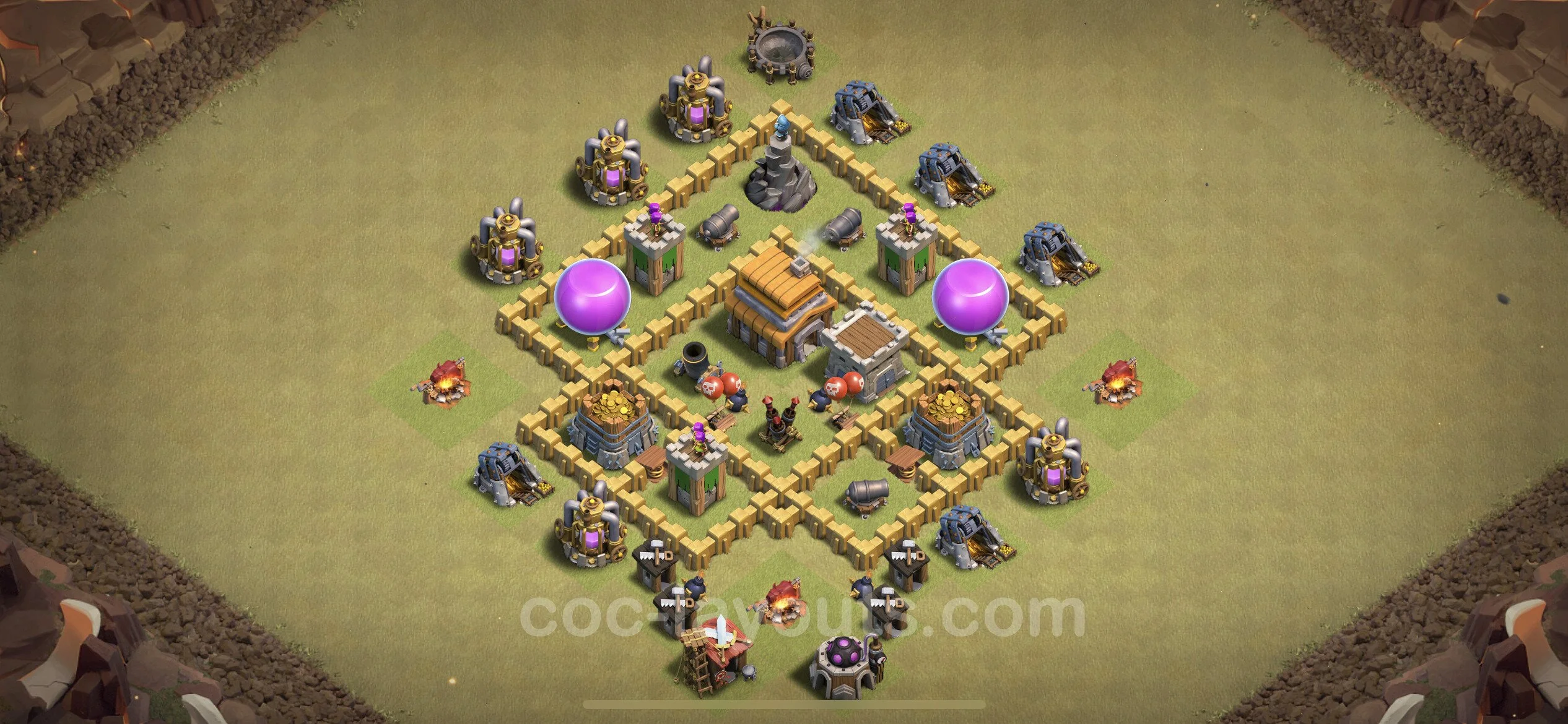 Top War Base TH5 with Link, Anti Everything - CWL Defence Plan - Clash of Clans - (#1)
