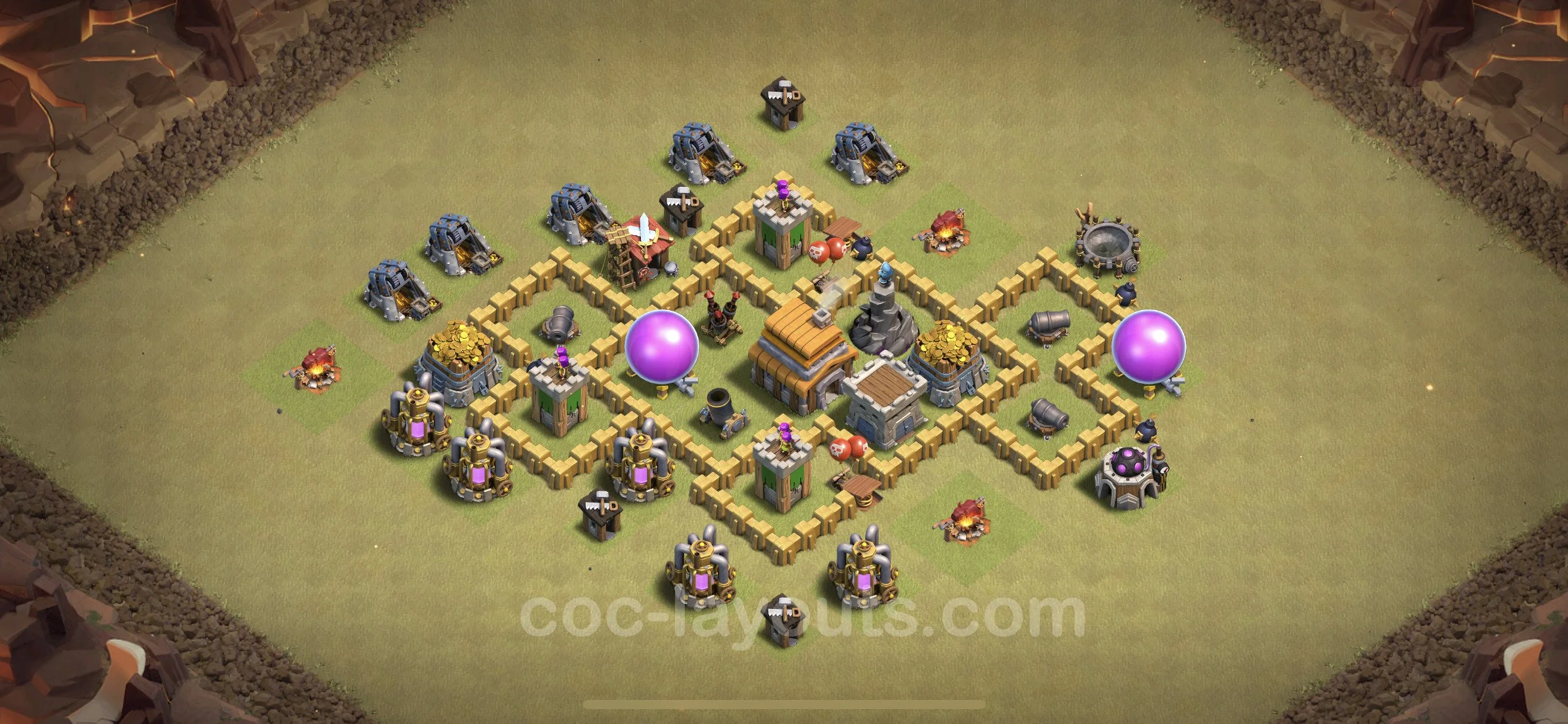 Top War Base TH5 with Link, Anti Everything - Max Levels CWL Plan - Clash of Clans - (#10) — Война BH5