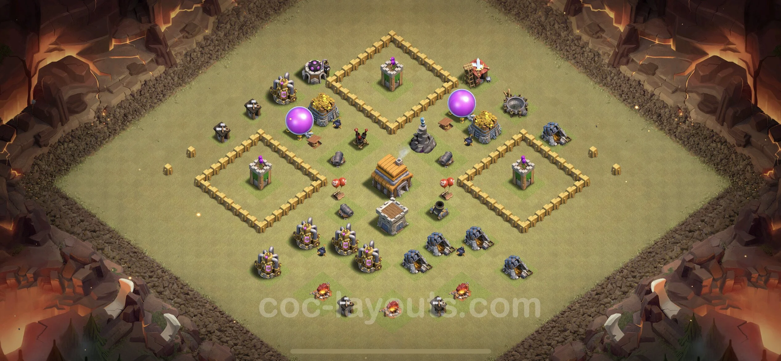 Top War Base TH5 with Link, Anti Everything - Max Levels CWL Plan - Clash of Clans - (#13) — Война BH5