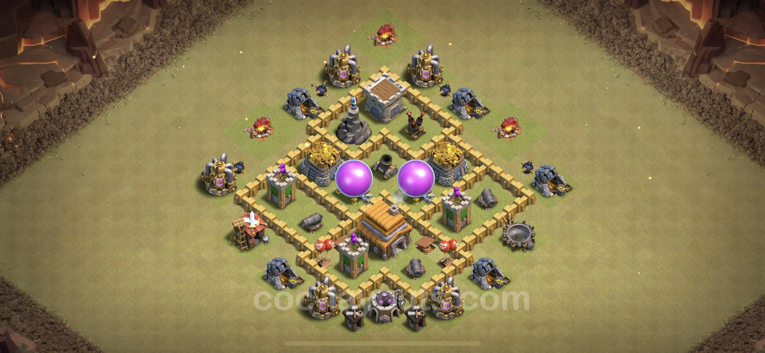 Top War Base TH5 with Link, Hybrid - Anti 3 Stars CWL Plan - Clash of Clans - (#14) — Война BH5