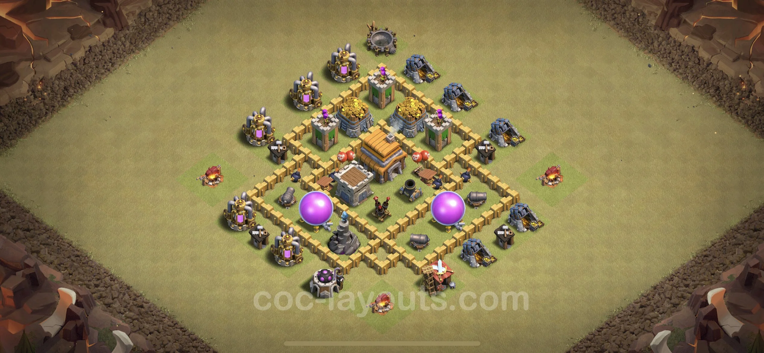 Top War Base TH5 with Link, Hybrid - Anti 2 Stars CWL Plan - Clash of Clans - (#2)