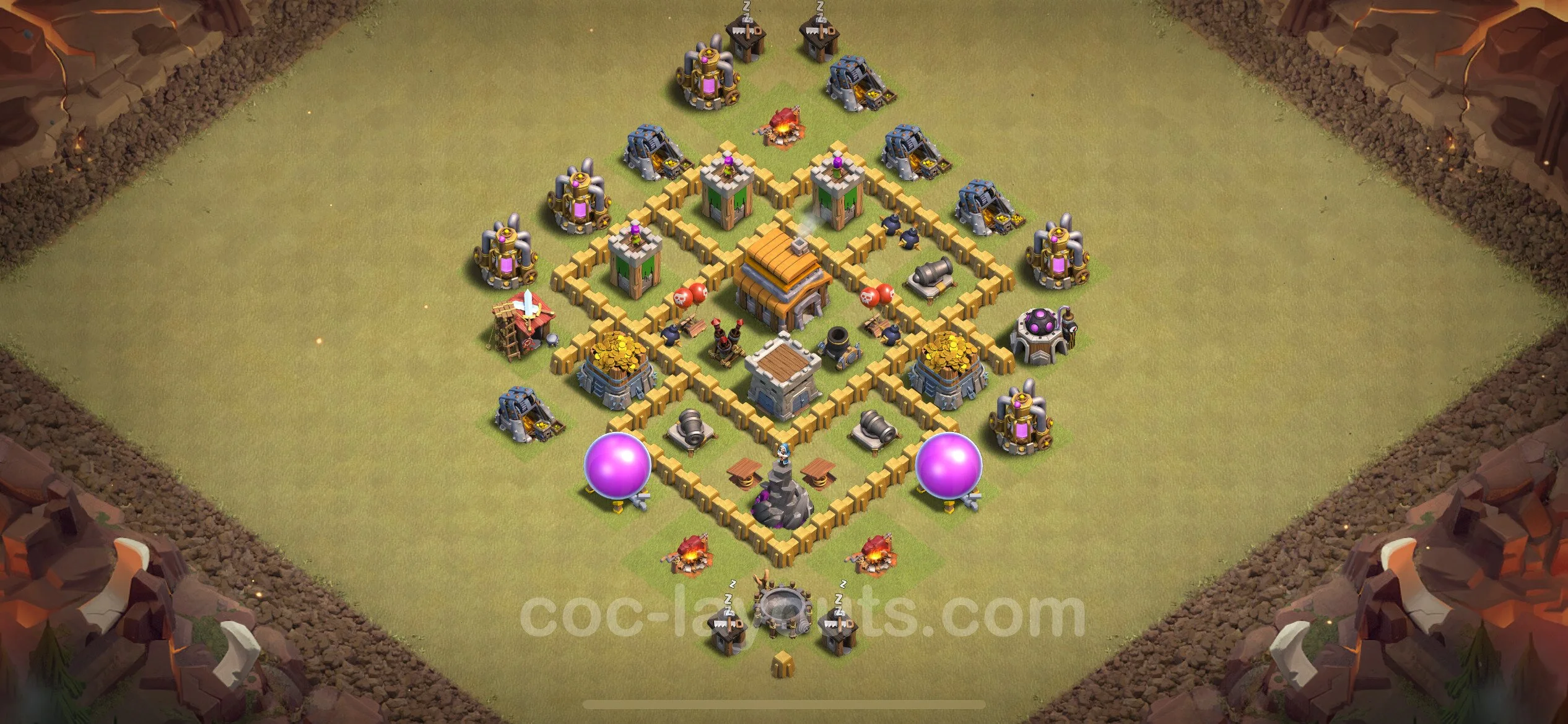 Top War Base TH5 with Link, Anti Air - Anti 3 Stars CWL Plan - Clash of Clans - (#23) — Война BH5