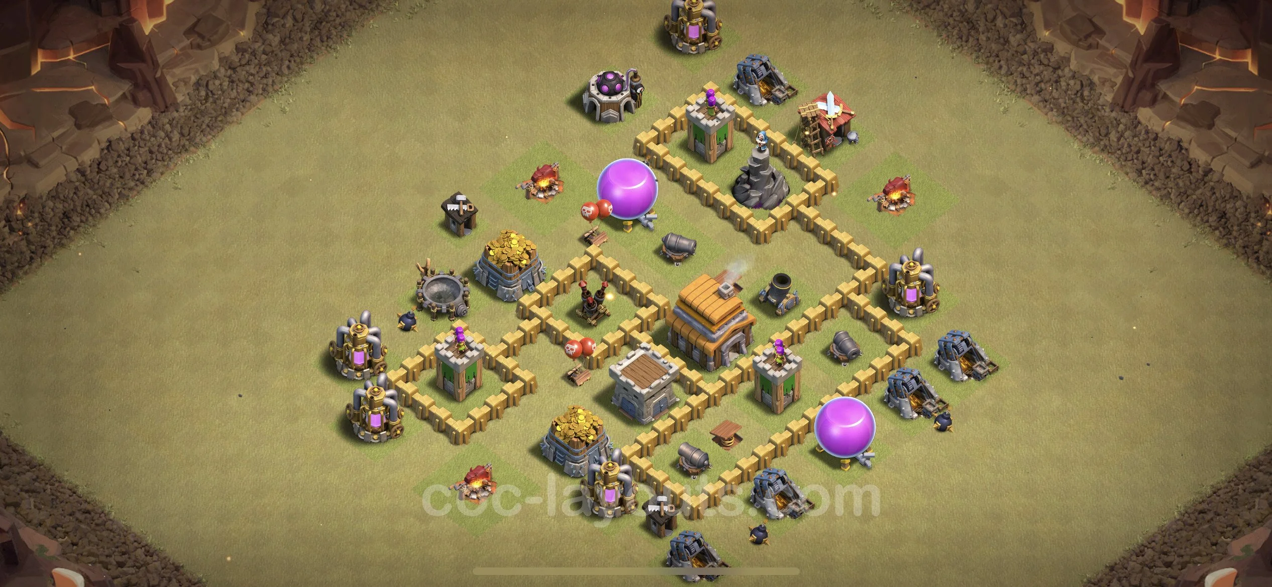 Top War Base TH5 with Link, Anti Everything - Anti 3 Stars CWL Plan - Clash of Clans - (#24) — Guerre BH5