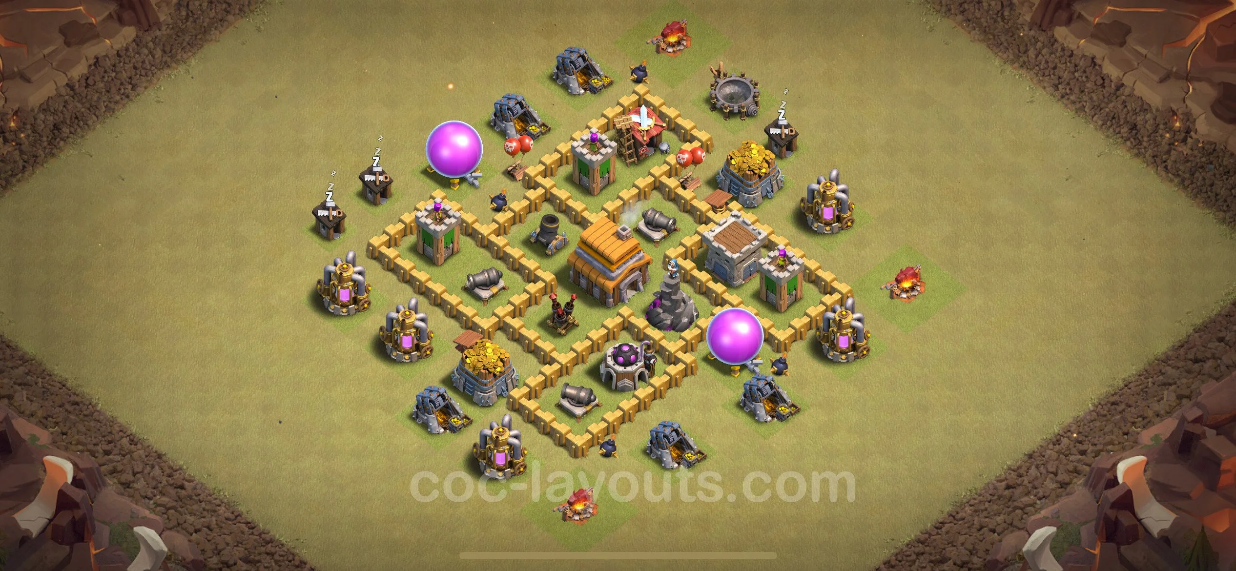 Top War Base TH5 with Link, Anti Everything - Anti 2 Stars CWL Plan - Clash of Clans - (#27) — War BH5