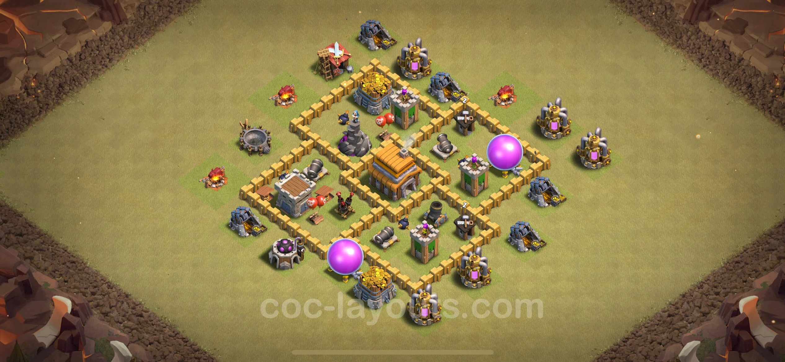 Top War Base TH5 with Link, Anti Air - Anti 2 Stars CWL Plan - Clash of Clans - (#28) — War BH5