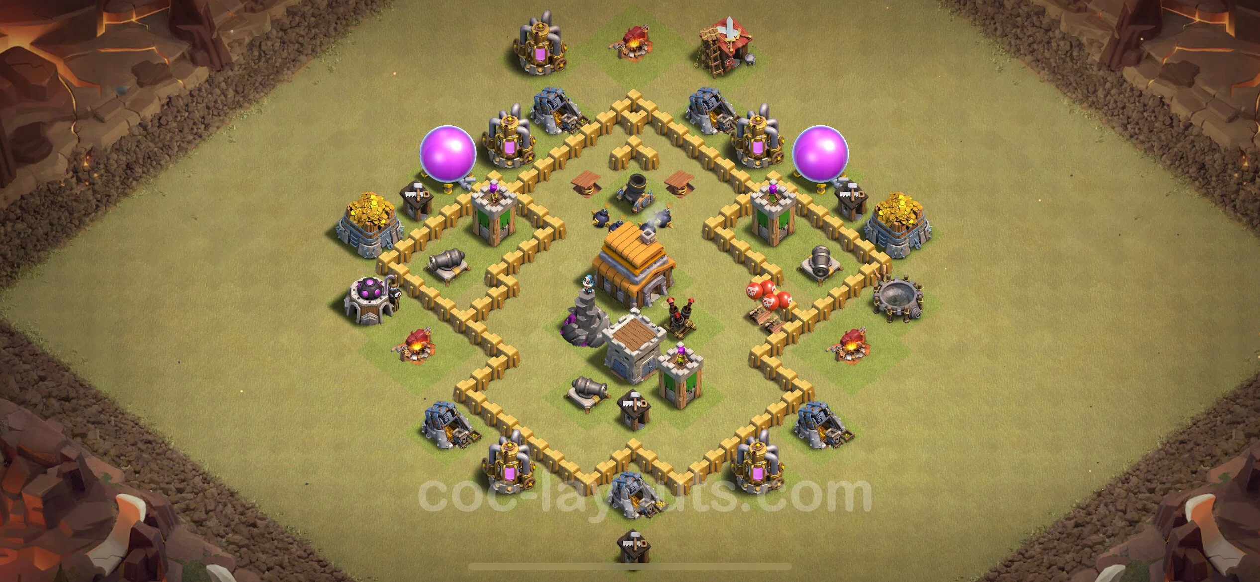 Top War Base TH5 with Link, Anti Air - Anti 2 Stars CWL Plan - Clash of Clans - (#29) — Perang BH5