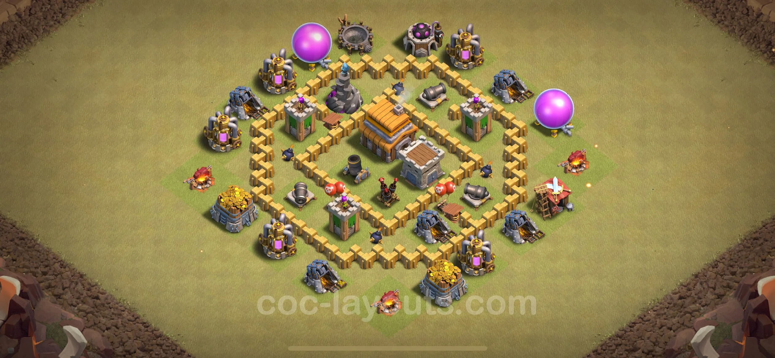 Top War Base TH5 with Link, Anti Everything - CWL Defence Plan - Clash of Clans - (#31) — Guerre BH5