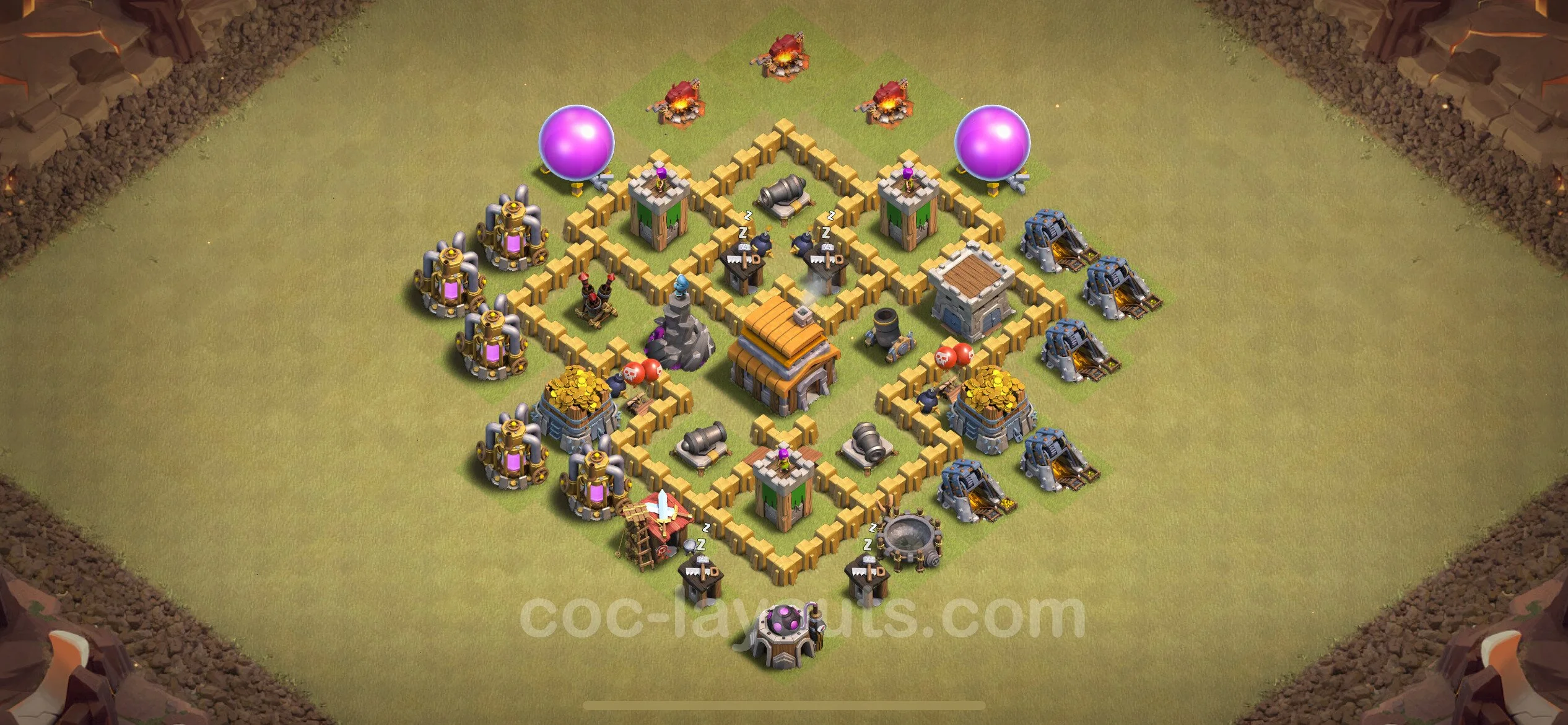 Top War Base TH5 with Link, Anti Everything - Anti 3 Stars CWL Plan - Clash of Clans - (#35) — Война BH5