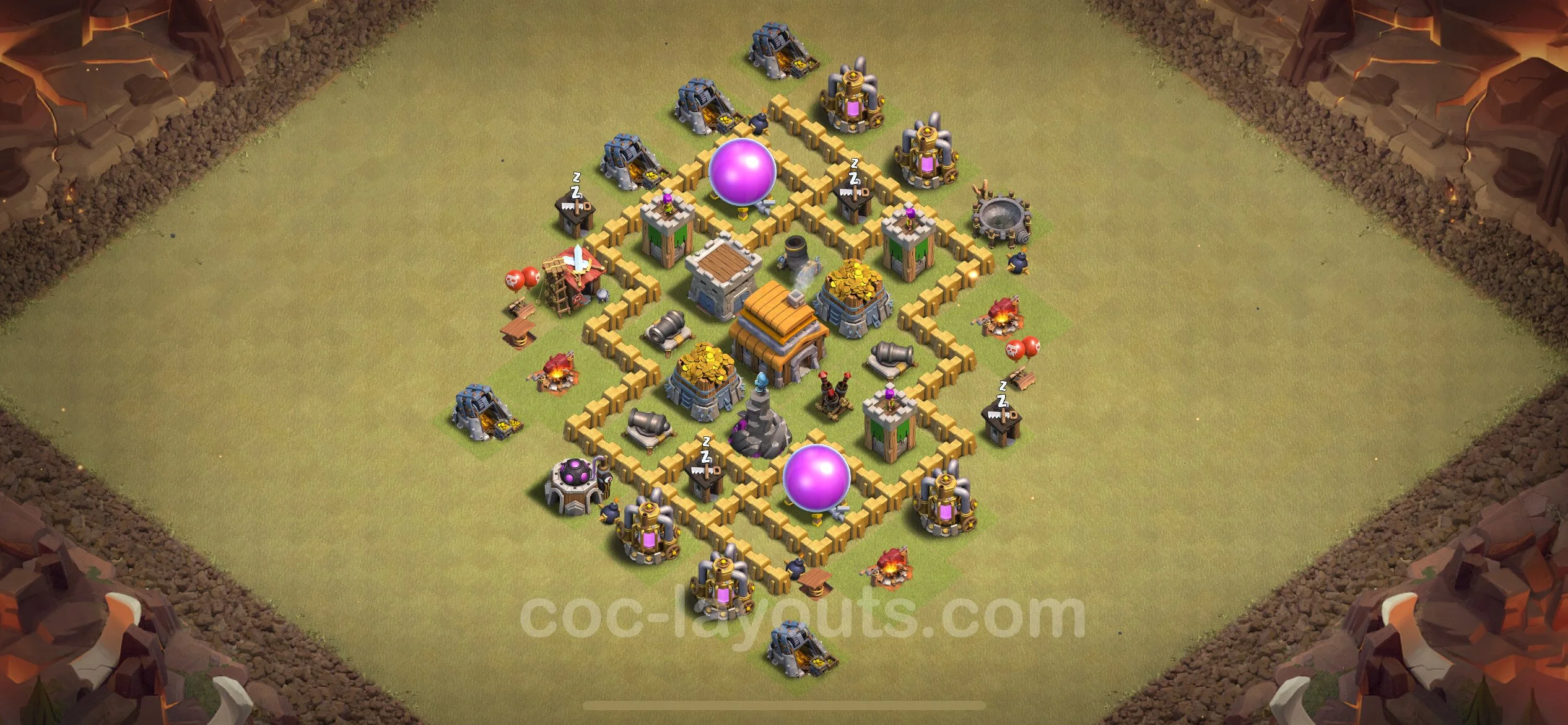 Top War Base TH5 with Link, Hybrid - Anti 3 Stars CWL Plan - Clash of Clans - (#37) — Perang BH5