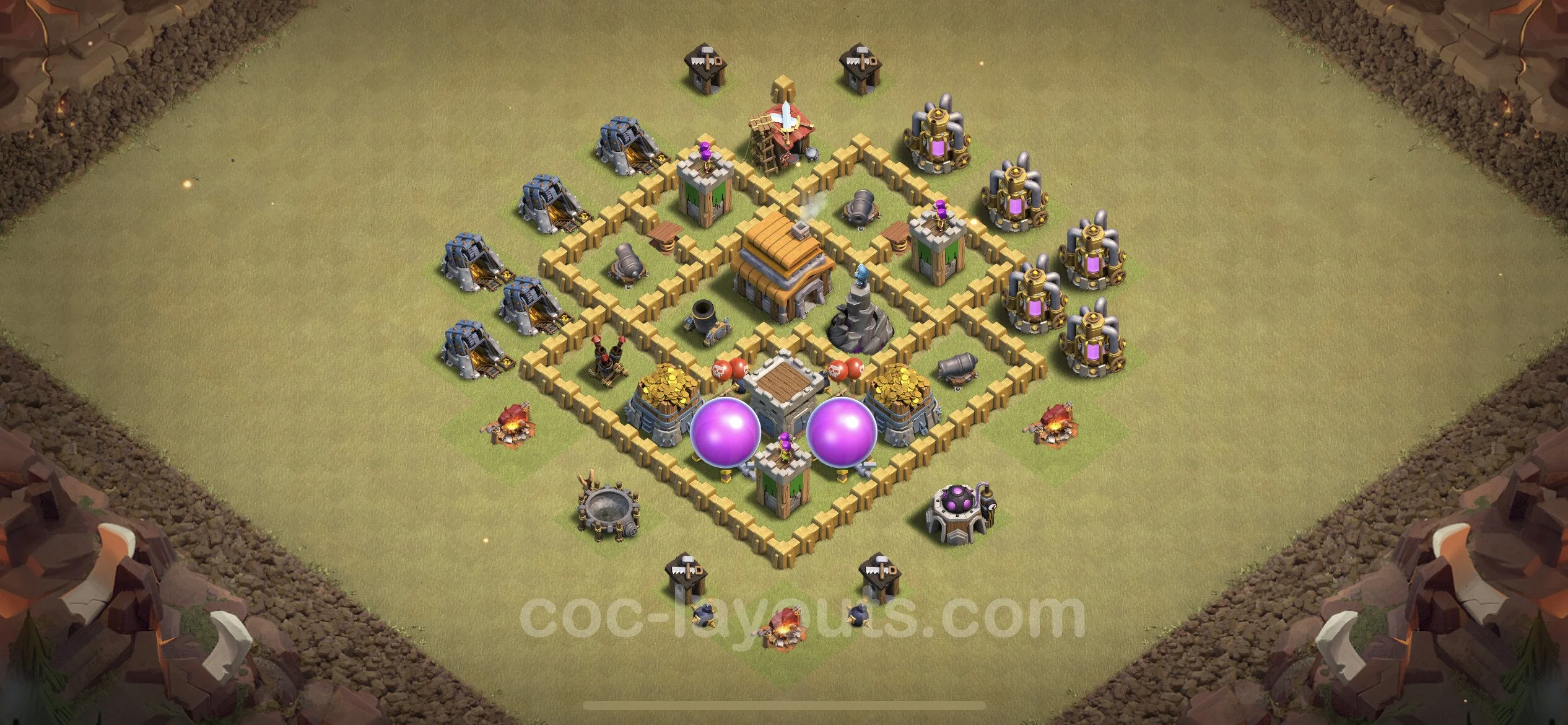 Top War Base TH5 with Link, Anti Everything - Anti 3 Stars CWL Plan - Clash of Clans - (#4) — War BH5