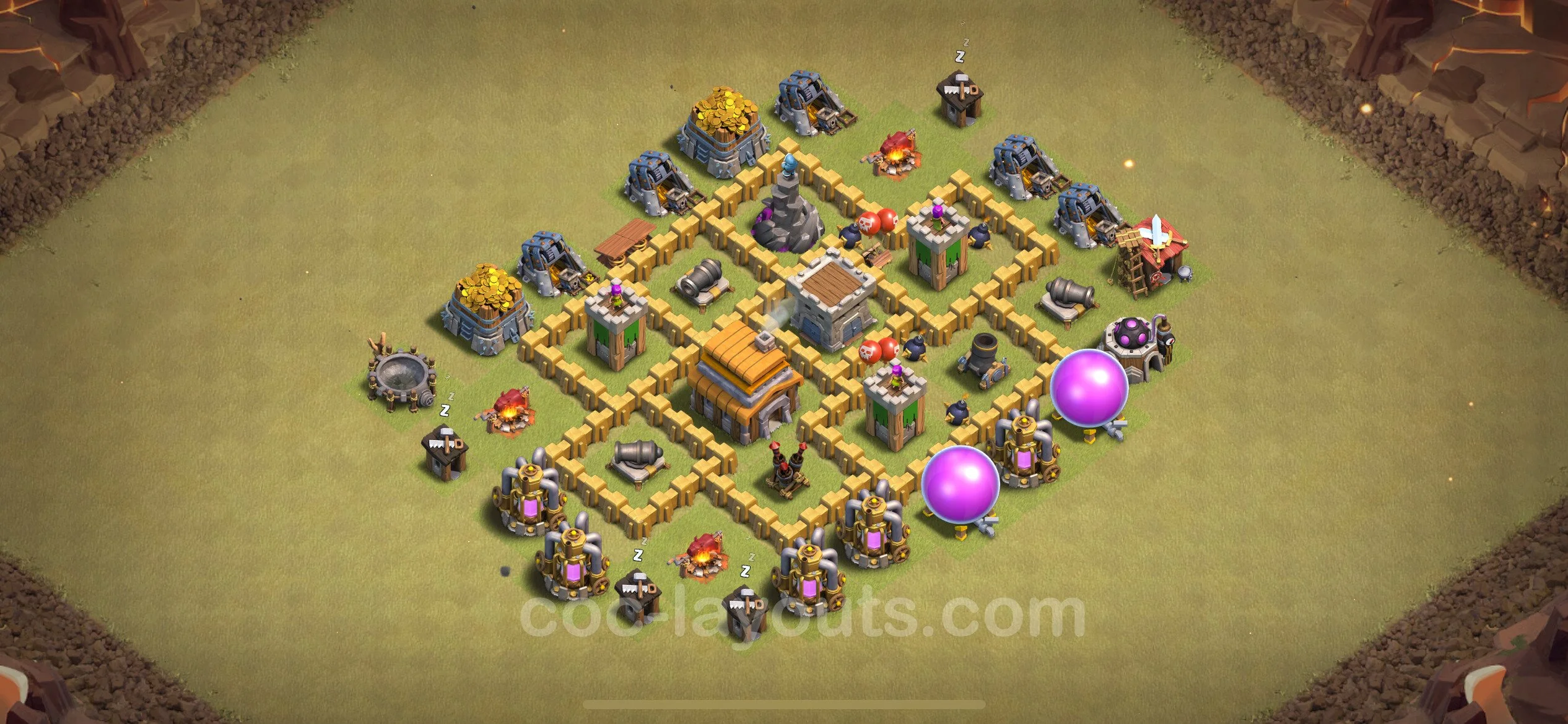 Top War Base TH5 with Link - Anti 3 Stars CWL Plan - Clash of Clans - (#45) — Wojna BH5