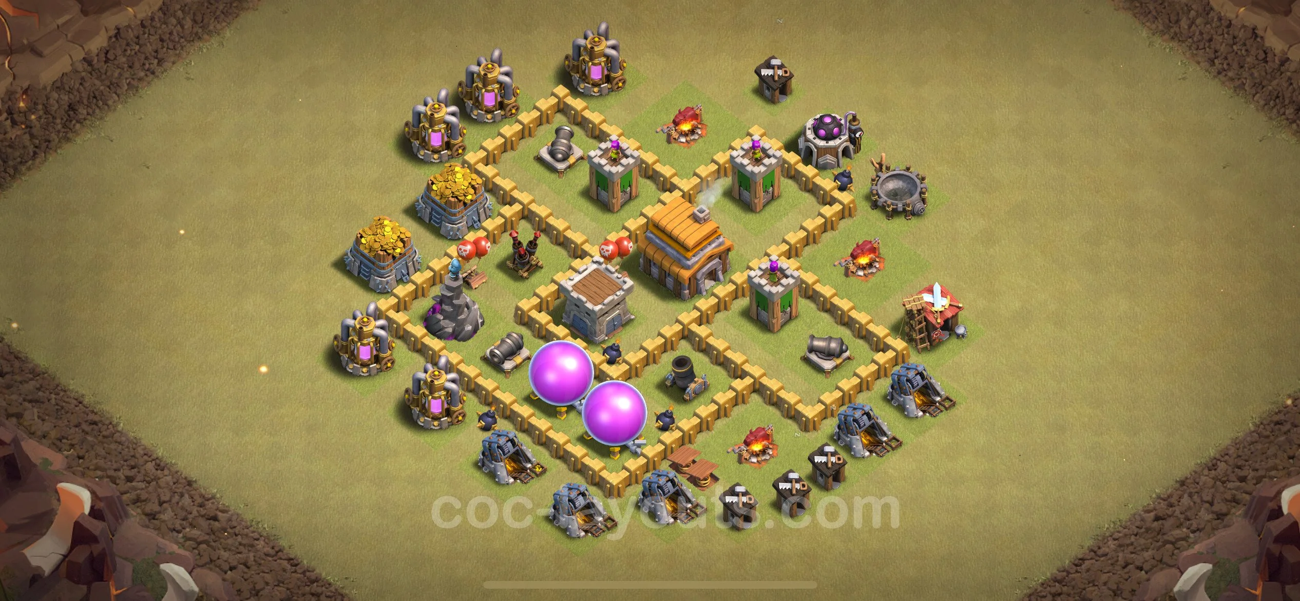 Top War Base TH5 with Link - Anti 3 Stars CWL Plan - Clash of Clans - (#46) — Guerra BH5