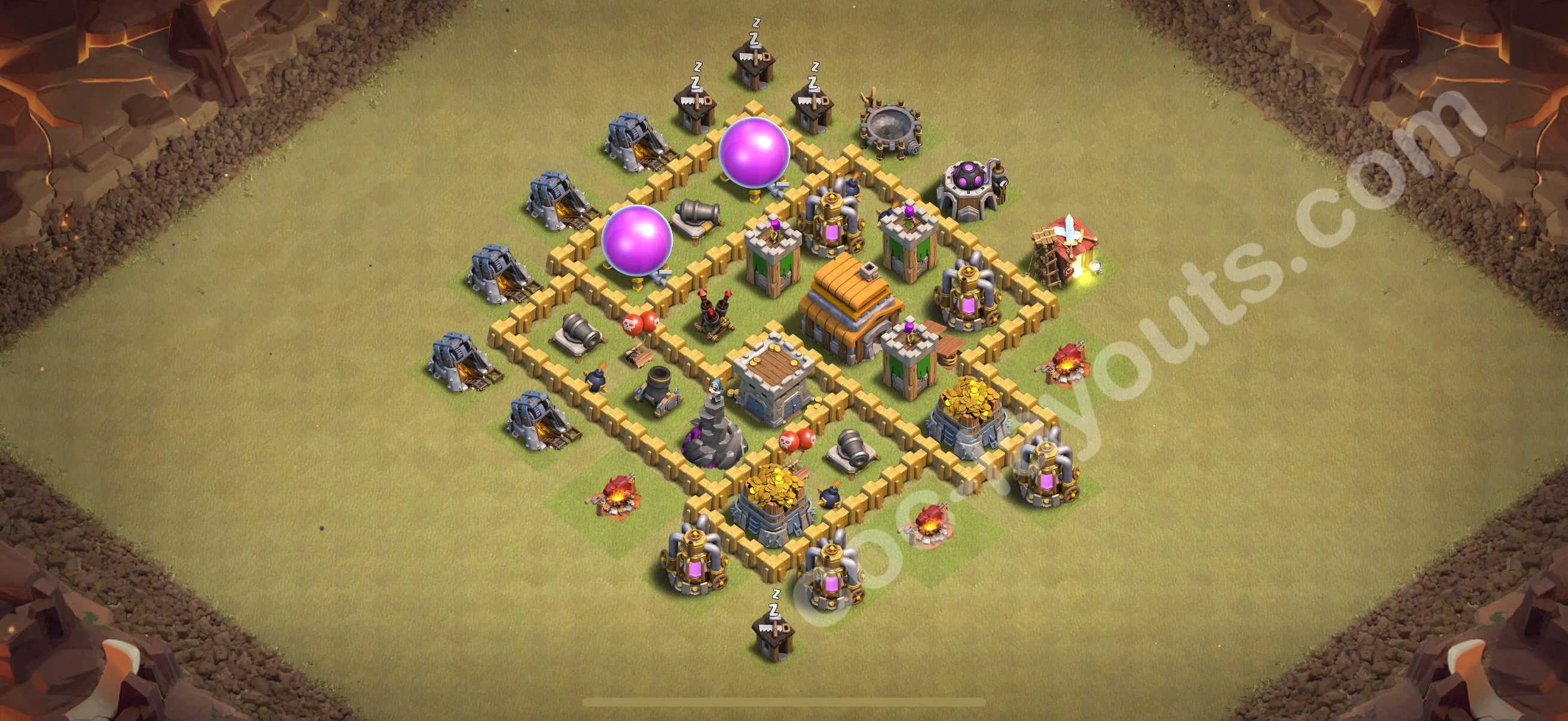 Top War Base TH5 with Link, Hybrid - Anti 3 Stars CWL Plan 2026 - Clash of Clans - (#49) — Guerre BH5