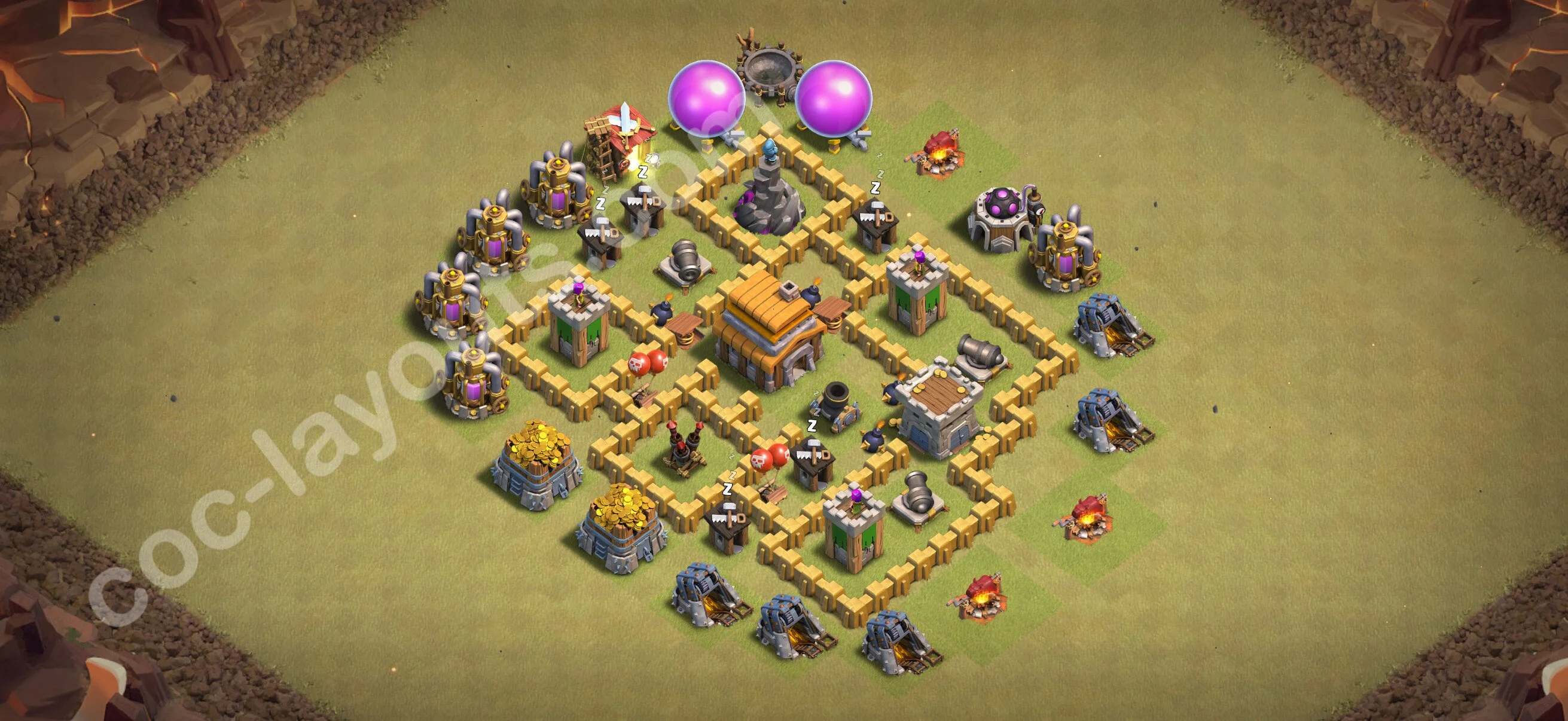 Top War Base TH5 with Link, Anti Air - Anti 3 Stars CWL Plan 2026 - Clash of Clans - (#54) — Guerre BH5