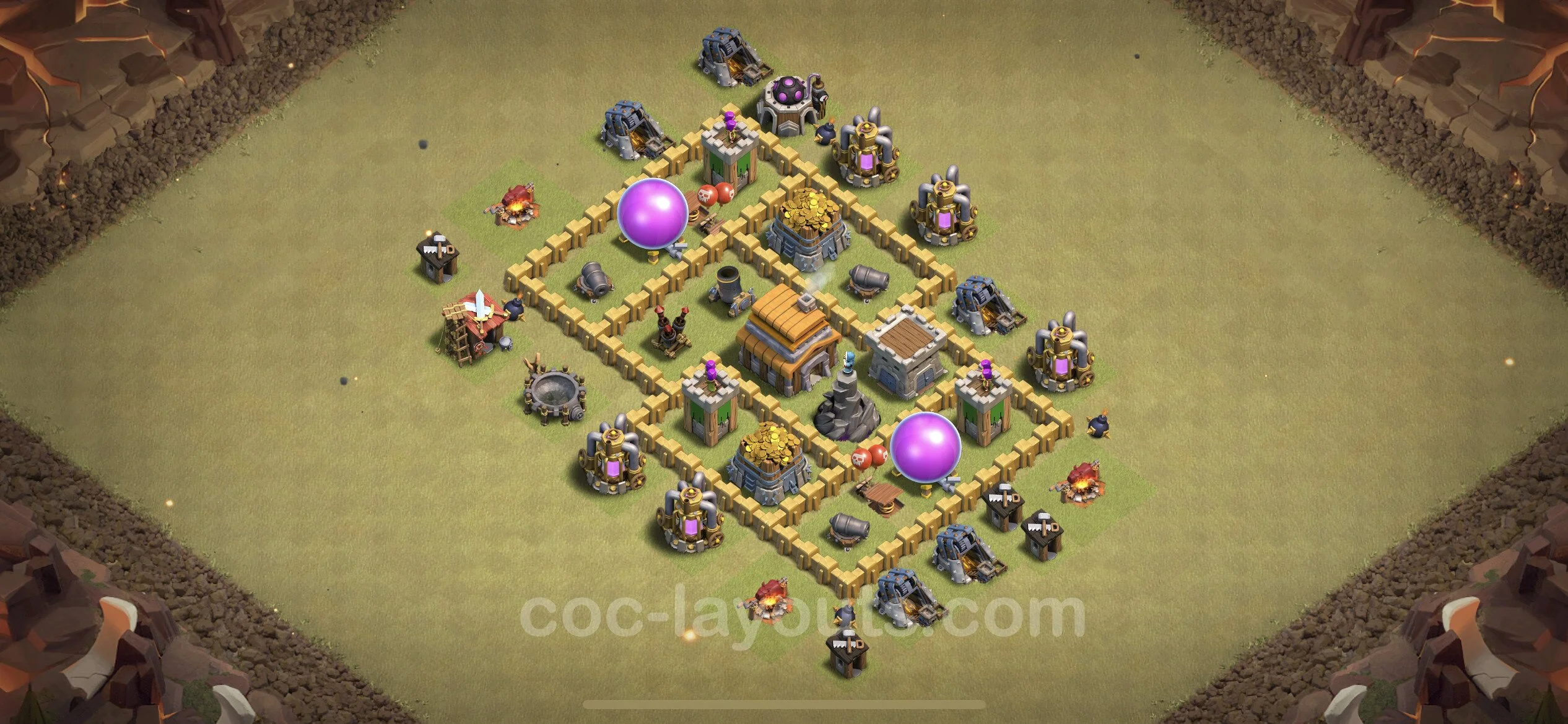Top War Base TH5 with Link, Anti Everything, Hybrid - CWL Defence Plan - Clash of Clans - (#6)