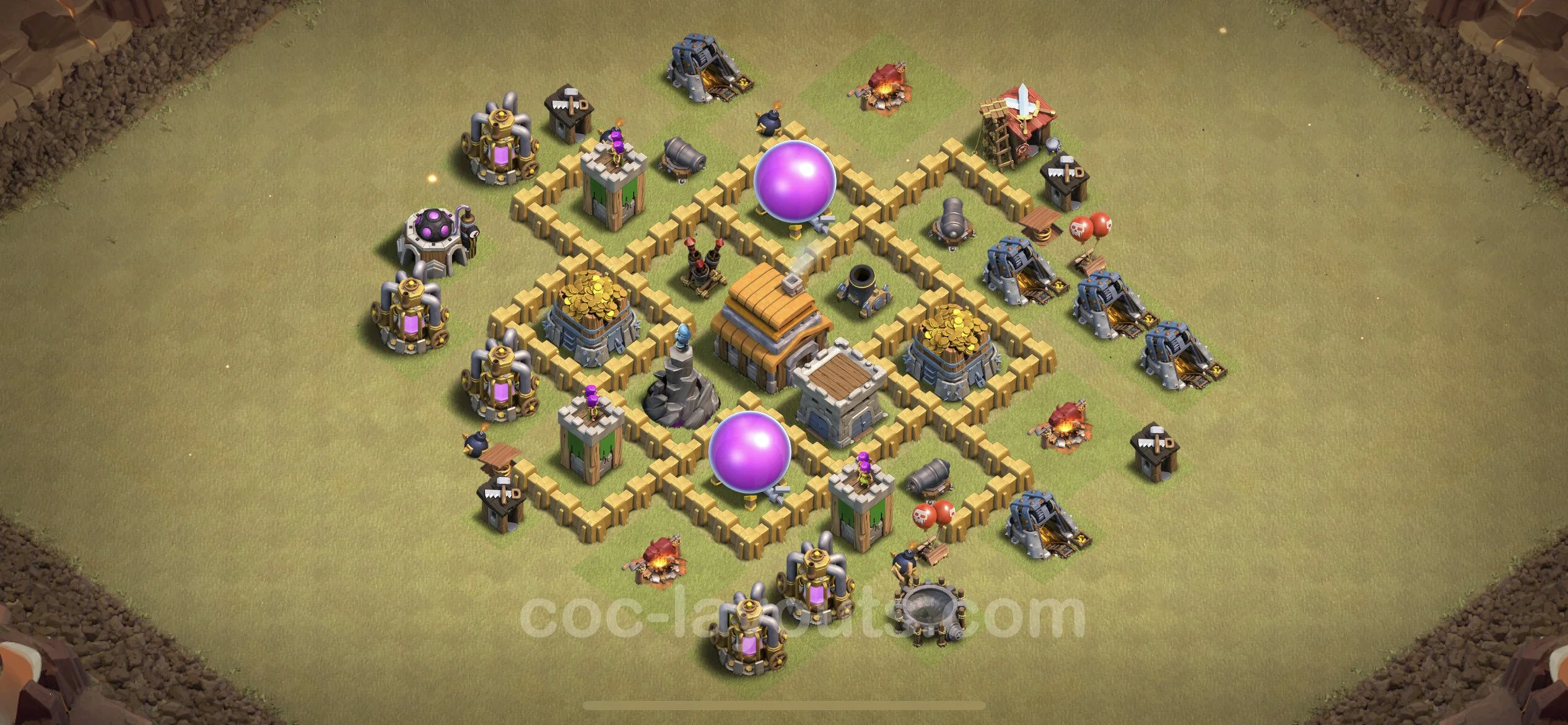Top War Base TH5 with Link, Anti Air - Anti 2 Stars CWL Plan - Clash of Clans - (#7)